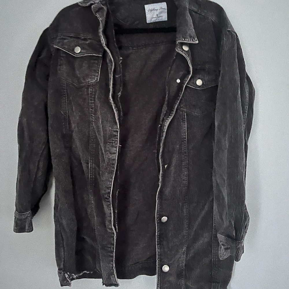 Oversized Corduroy Black Jacket